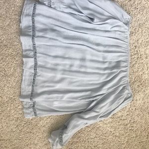 Off the shoulder blue blouse flowy